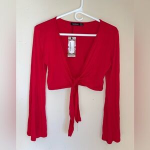 Boohoo long sleeve crop
